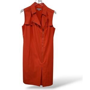 Classiques Entier SZ 12 Dress Side Zipper Trench Red Lava Cocktail NO BELT Lined
